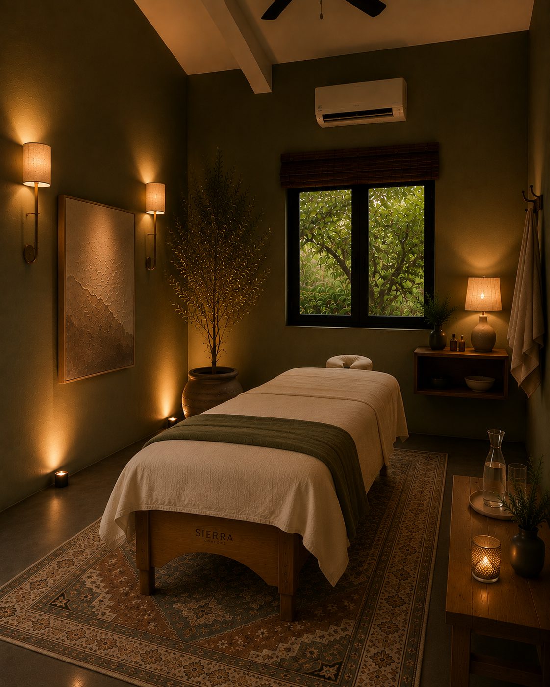 Massage treatment room